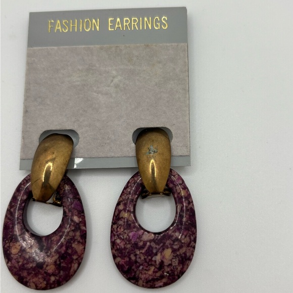 Jewelry - ✨5/$25✨ Purple and Gold Fashion Earrings
